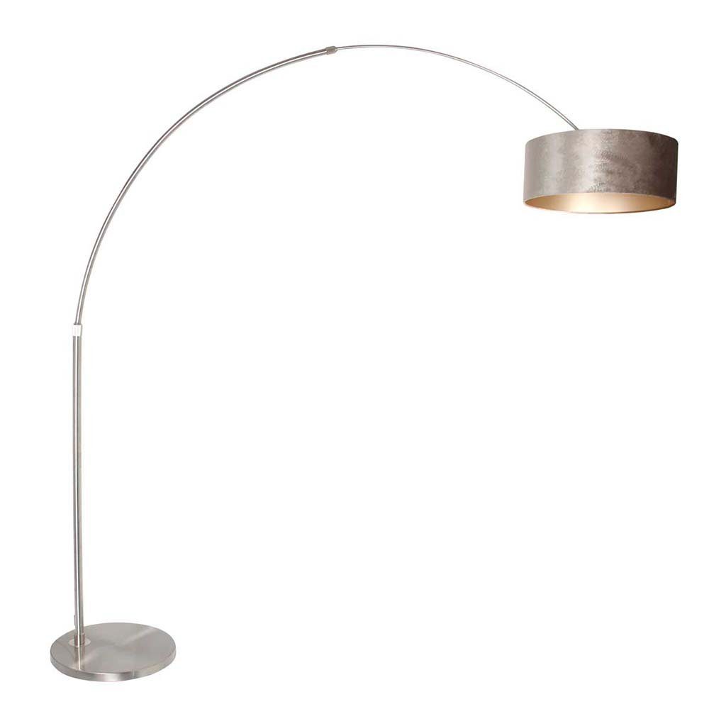 Steinhauer LIGHTING LED Bogenlampe, Leuchtmittel nicht inklusive, Bogenleuchte Stehlampe Bogenstehleuchte Textil taupe Höhenverstellbar