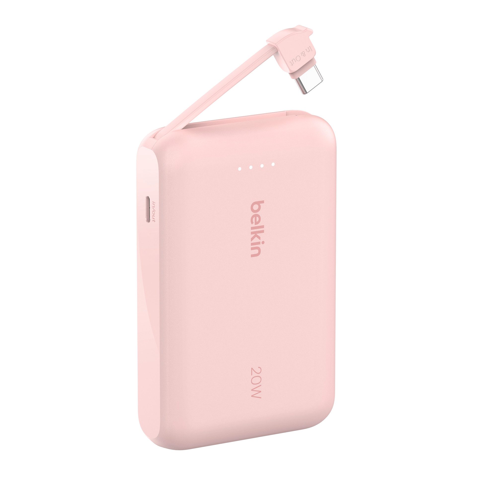 Belkin BoostCharge Power Bank 10K mit integrierten Kabeln Powerbank Belkin BOOST CHARGE Power Delivery Powerbank 10.000mAh, white