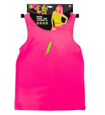 Widmann S.r.l. Kostüm Tank Top, Neon Pink - 80er Jahre Disco Kostüm