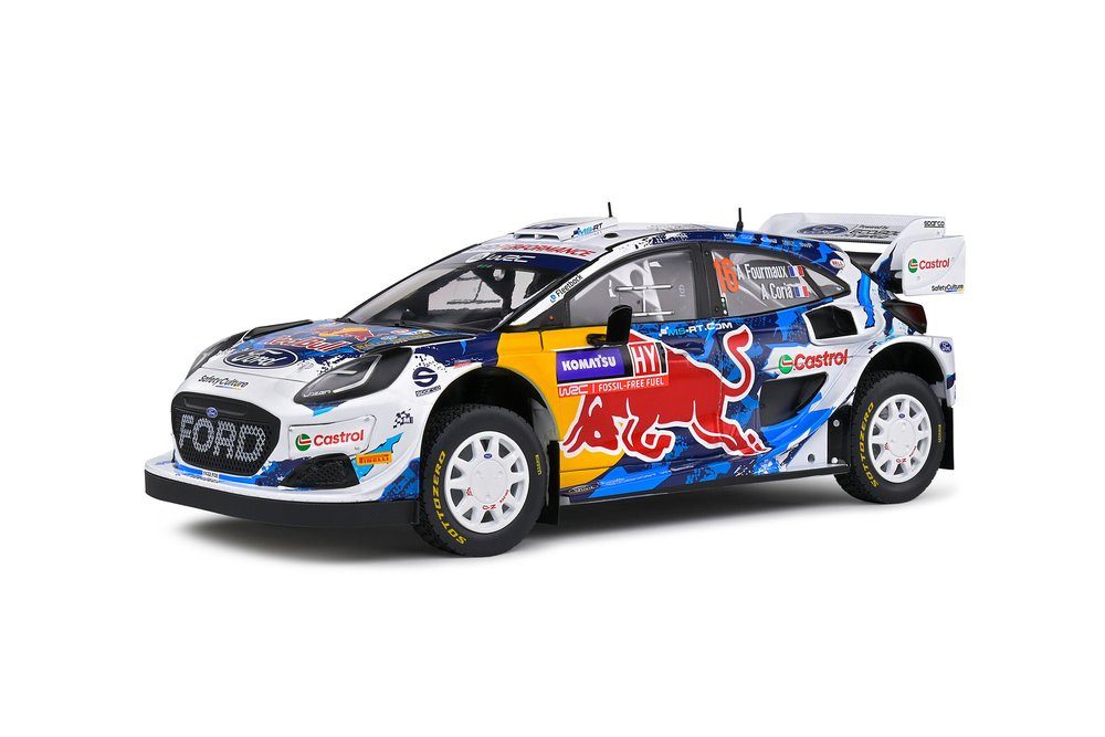 Modellauto Ford Puma WRC Rally1 #16 Rallye Schweden 2024 weiß blau