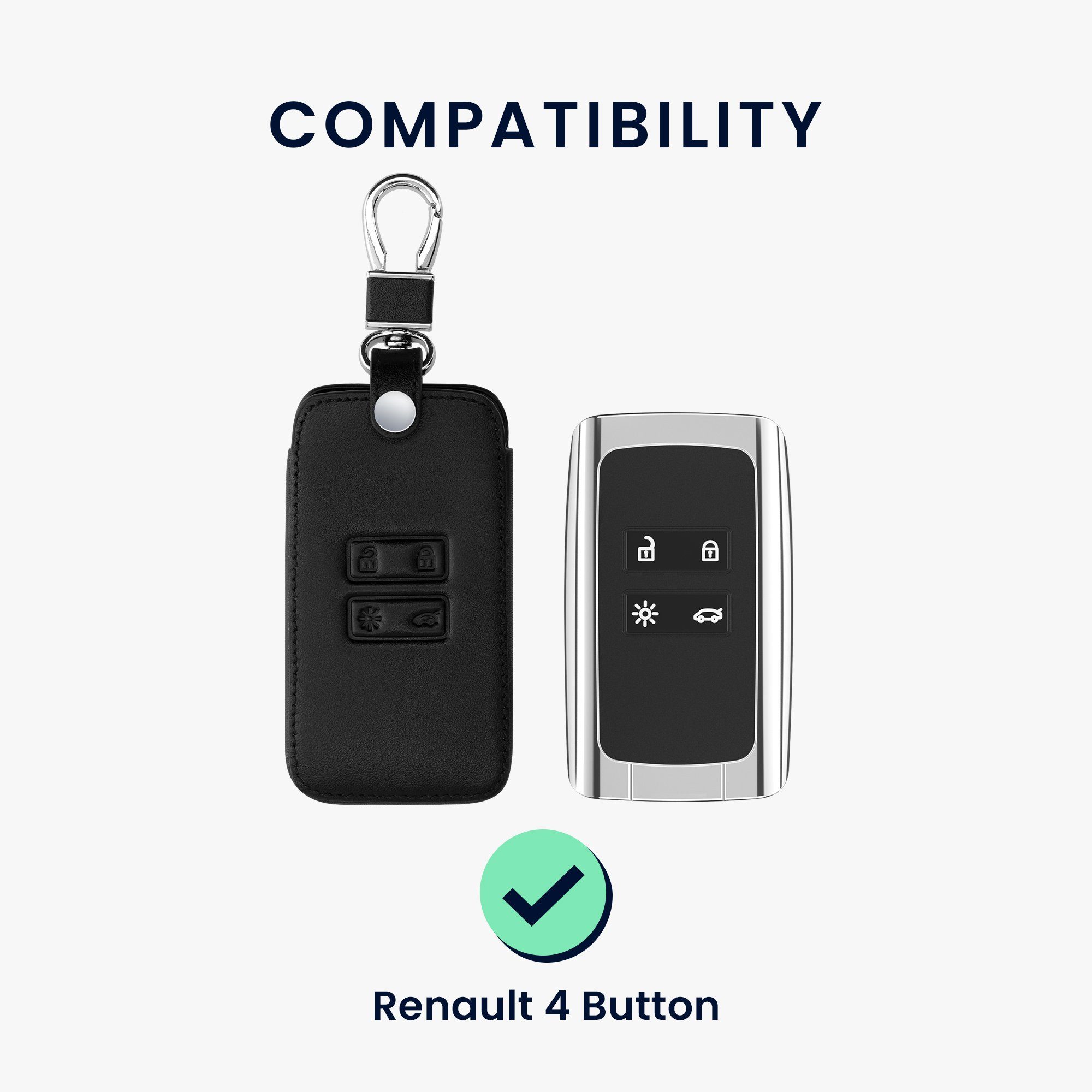 Autoschlüssel für Schutzhülle kwmobile Cover Schlüsseltasche Renault, Schlüsselhülle Hülle Kunstleder