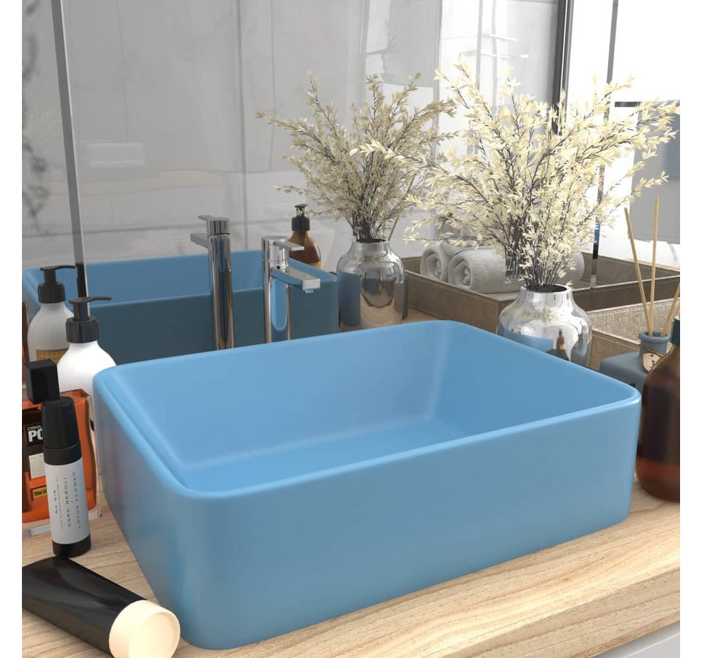 Thumbnail - vidaXL Waschbecken Waschbecken Badezimmer Aufsatzwaschbecken Matt Hellblau 41x30x12 cm Ke
