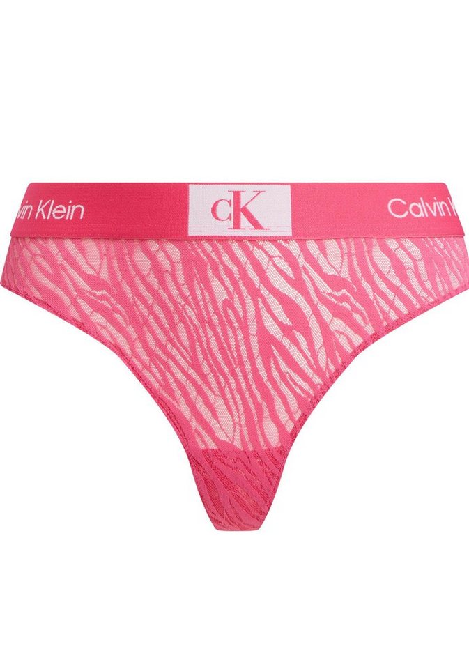 Calvin Klein Underwear T-String MODERN THONG mit sportlichem Elastikbund,  Mit elastischem Wäschebund mit Calvin Klein Logoschriftzügen und Logo