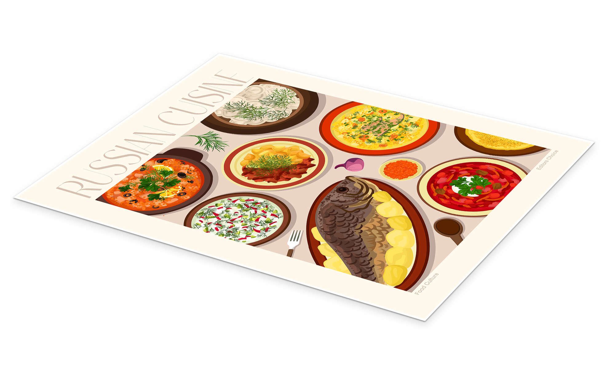 Posterlounge Wandbild Traditional Food - Russian Cuisine, Editors Choice, erhältlich als Poster, Leinwandbild, Wandsticker oder Acrylglasbild