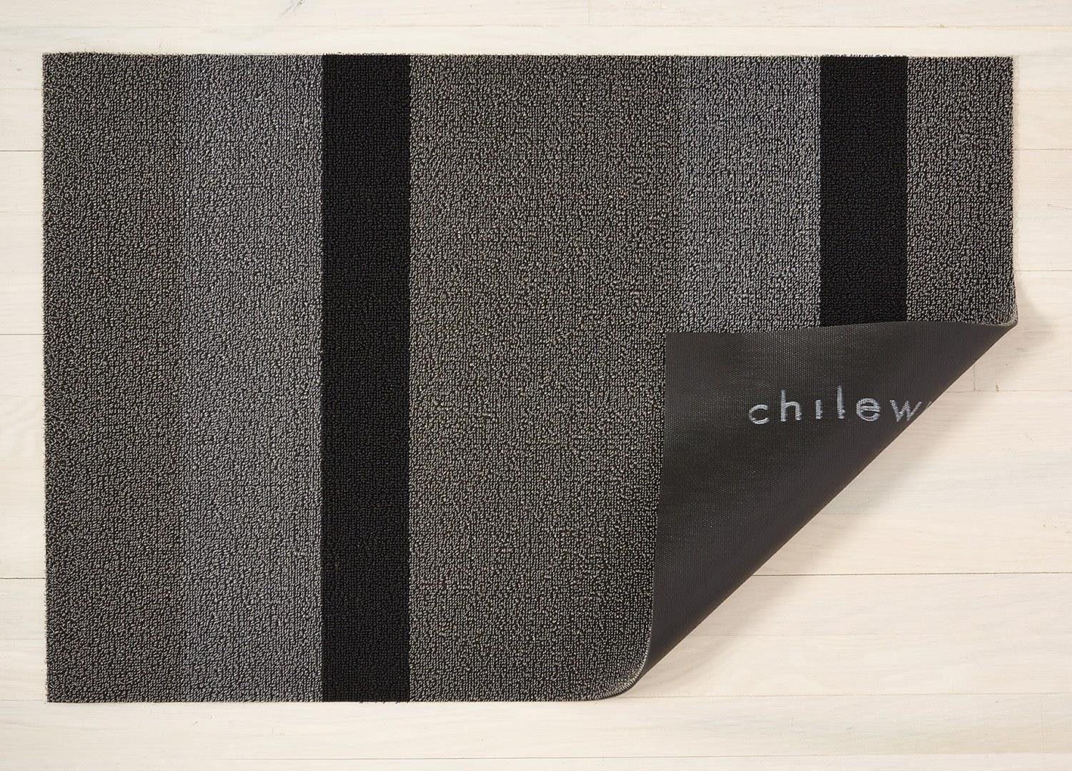 Fußmatte Bold Black Stripe Chilewich, rechteckig Silver 91 x 61 cm