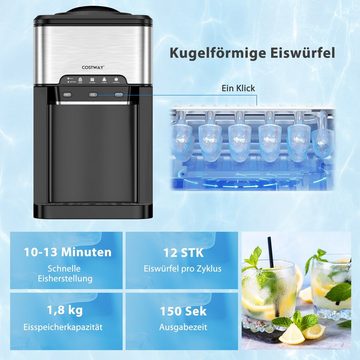 COSTWAY Eiswürfelmaschine, 3-in-1-Wasserspender mit Eismaschine