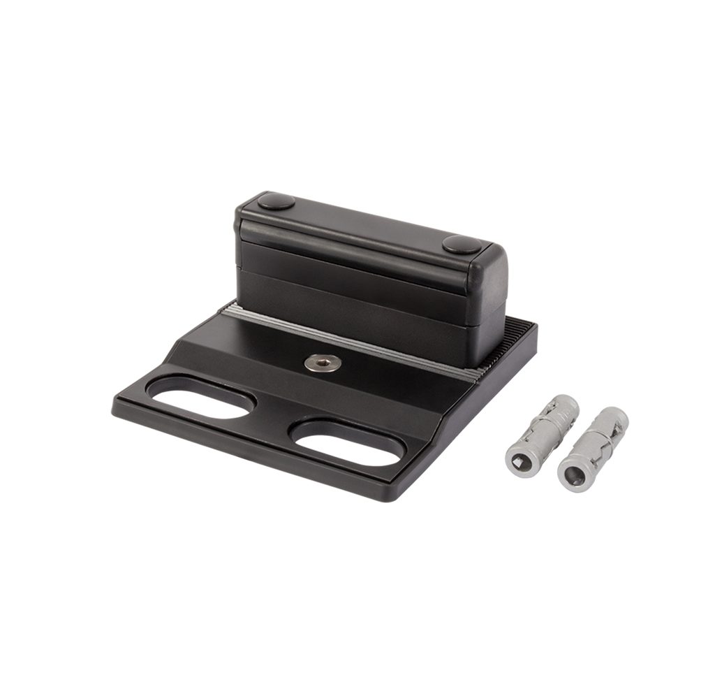 LOCINOX Gartentor Bodenanschlag, LOCINOX Sabo, für Drehtore zum Aufschrauben, (Aluminiumplatte, Schwarz), RAL 9005