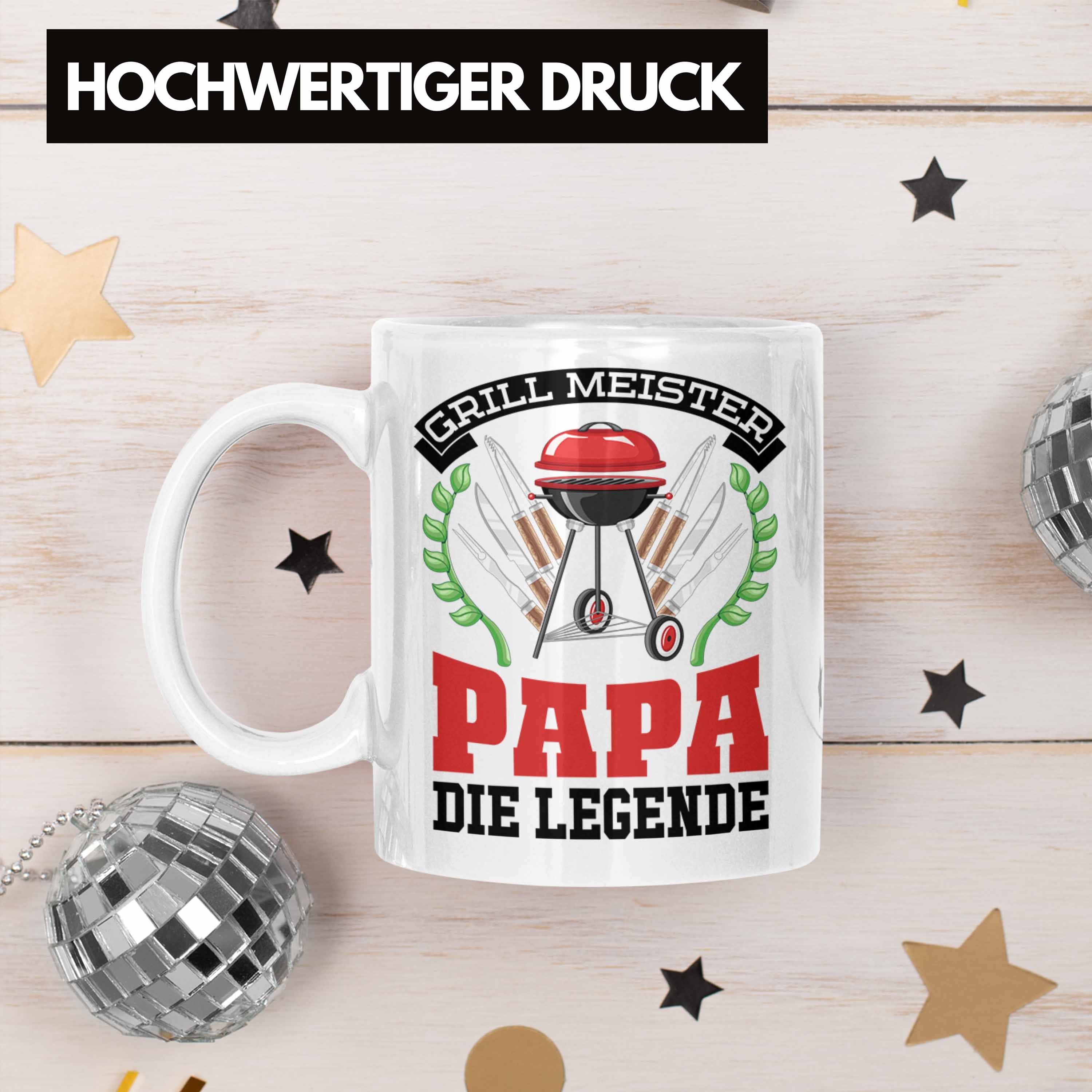 Grillen Geschenkidee Becher Sommer Tasse Tasse Geschenk Kaffeetasse - Trendation Weiss Vatertag Papa Trendation
