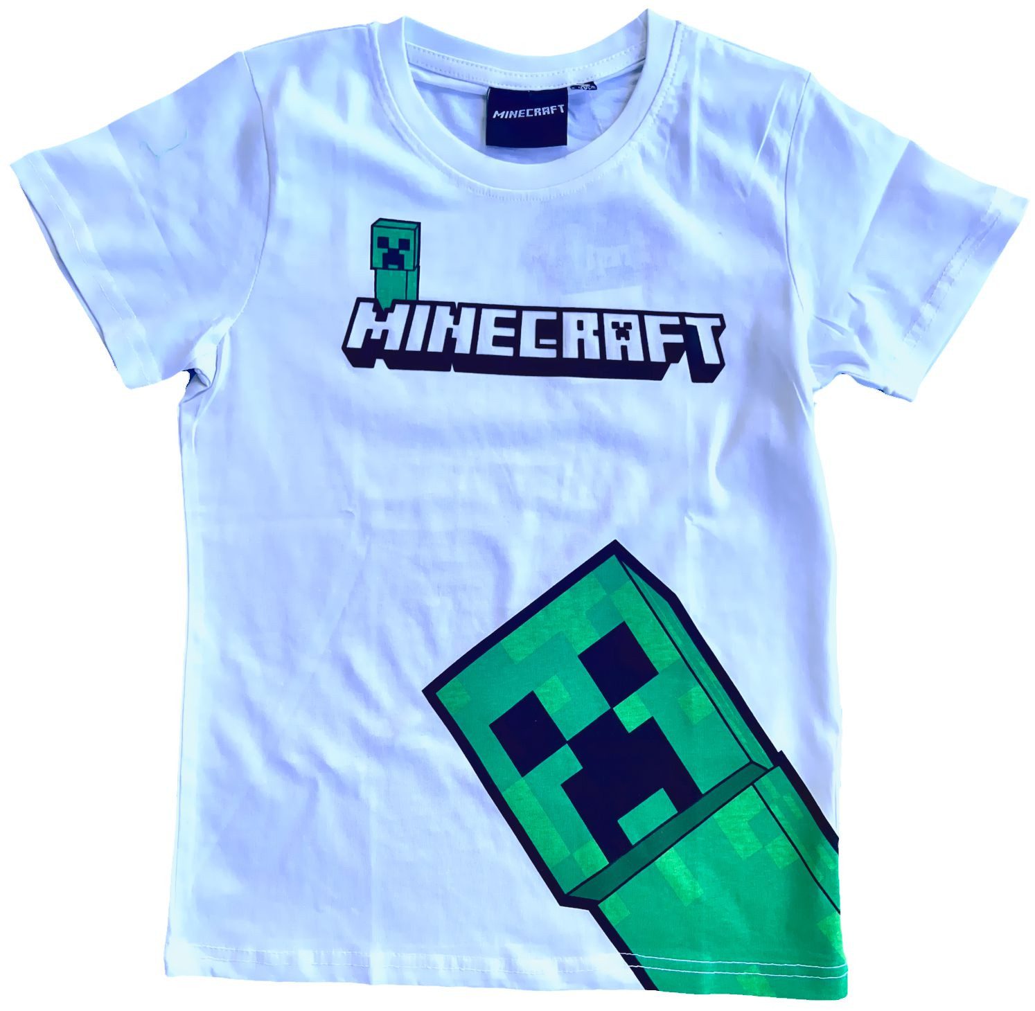 Minecraft T-Shirt MINECRAFT weiß T-Shirt Jungen + Mädchen 6 8 9 10 11 12 Jahre Minecraft Logoshirt