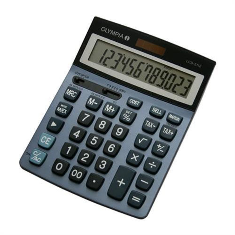 Olympia Taschenrechner Tischrechner LCD-6112, Metallgehäuse, Steuerrechnung, Währungsumrechnung, Rundung