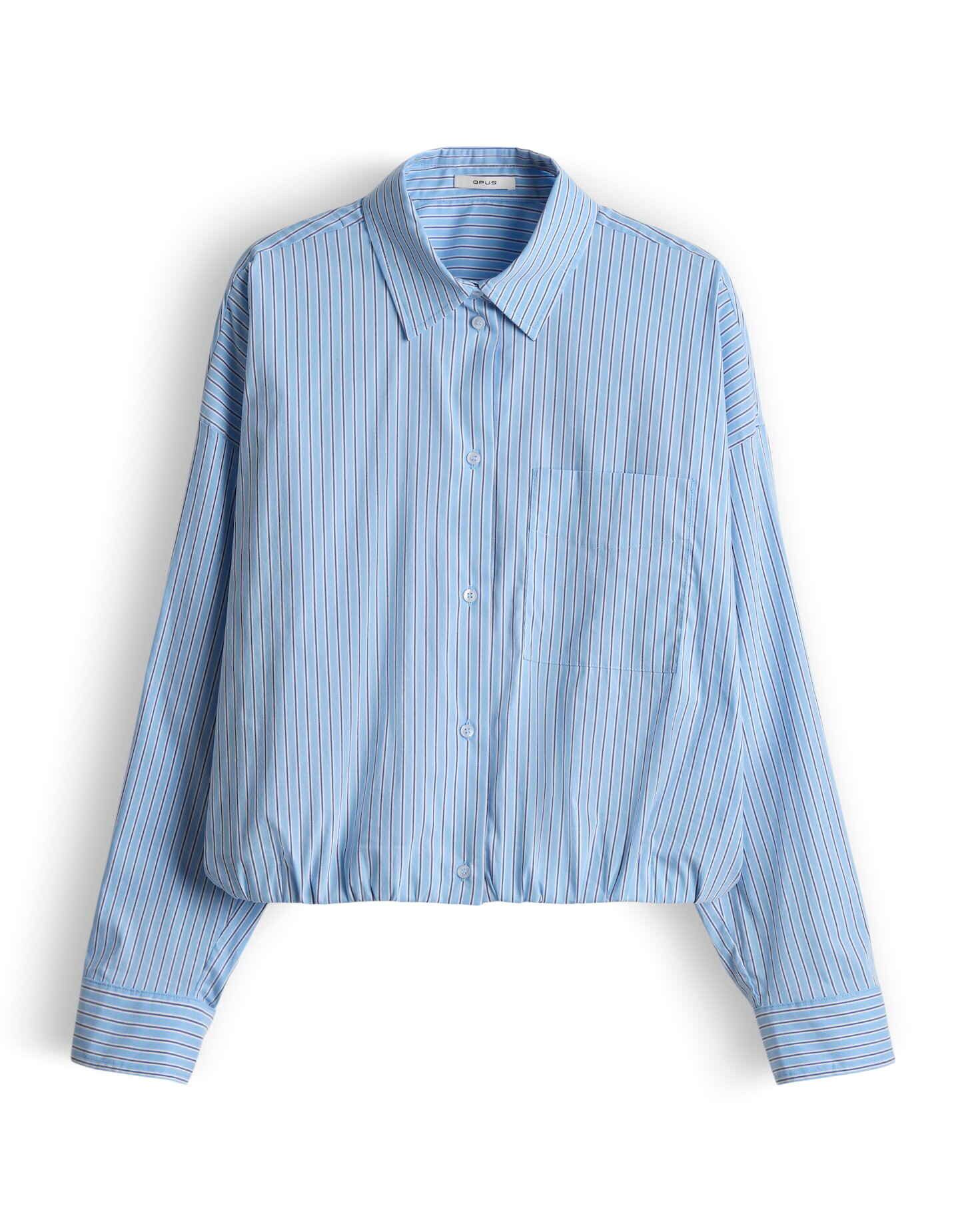 OPUS Langarmbluse FRESA aus BCI Cotton Mix Lockere Passform, ovaler Schnitt, überschnittene Schulter