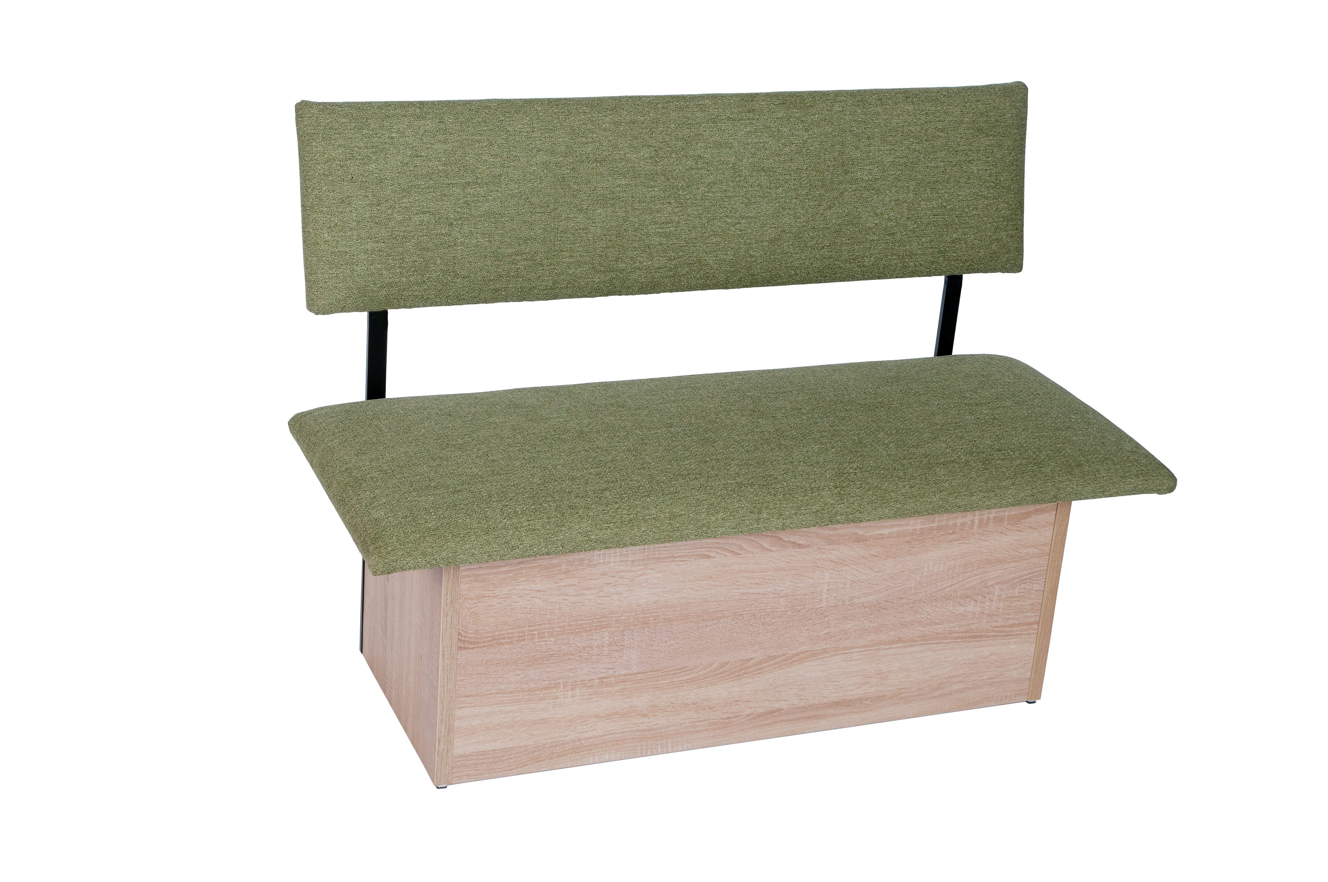 kundler home Sitzbank mit Truhe, Sitz und Lehne gepolstert, L125cm, Eiche Premiumdekor – Bild 3 von 5