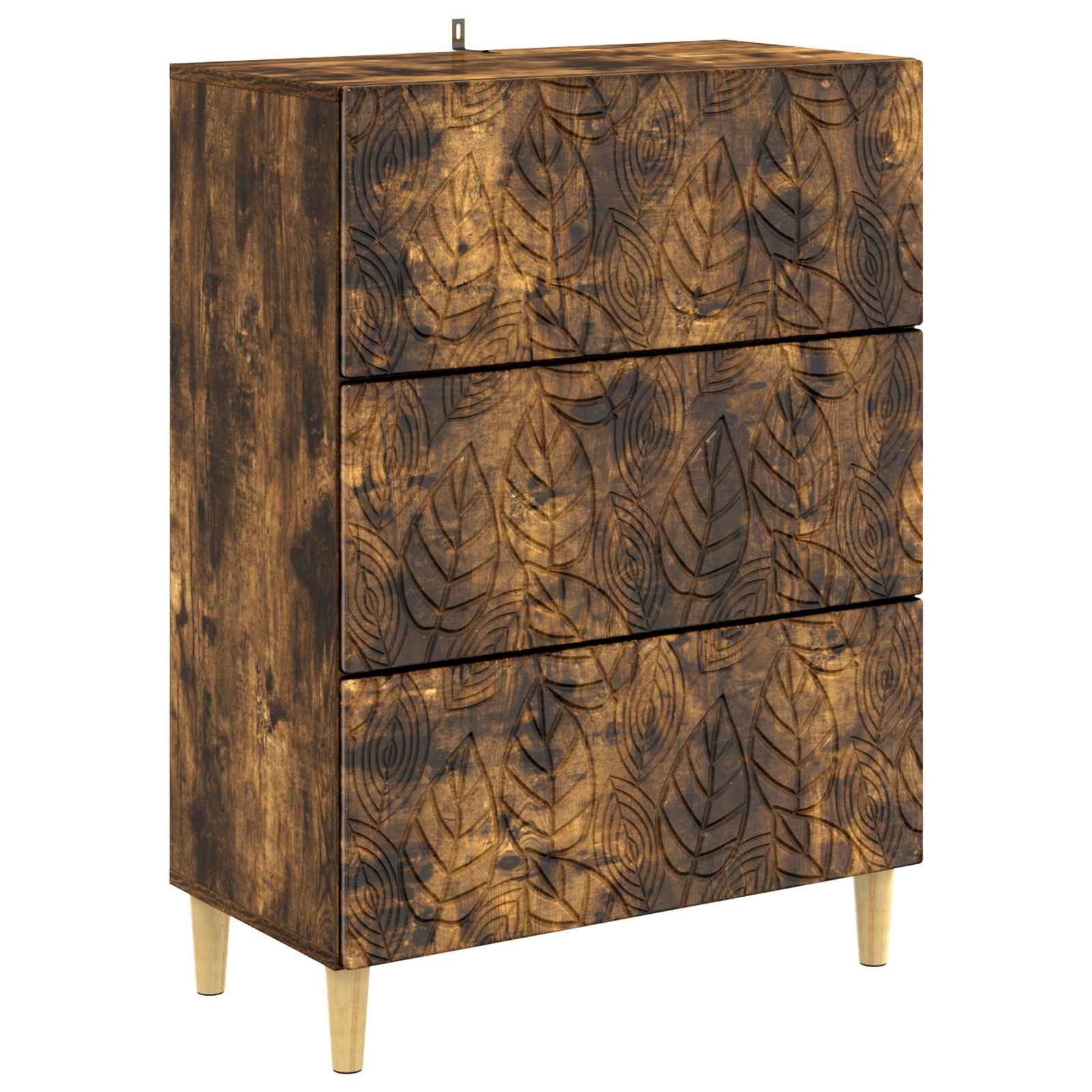vidaXL Kommode 66 x 34,5 x 90 cm Kommode Schubladenschrank Sideboard Geräucherte Eich