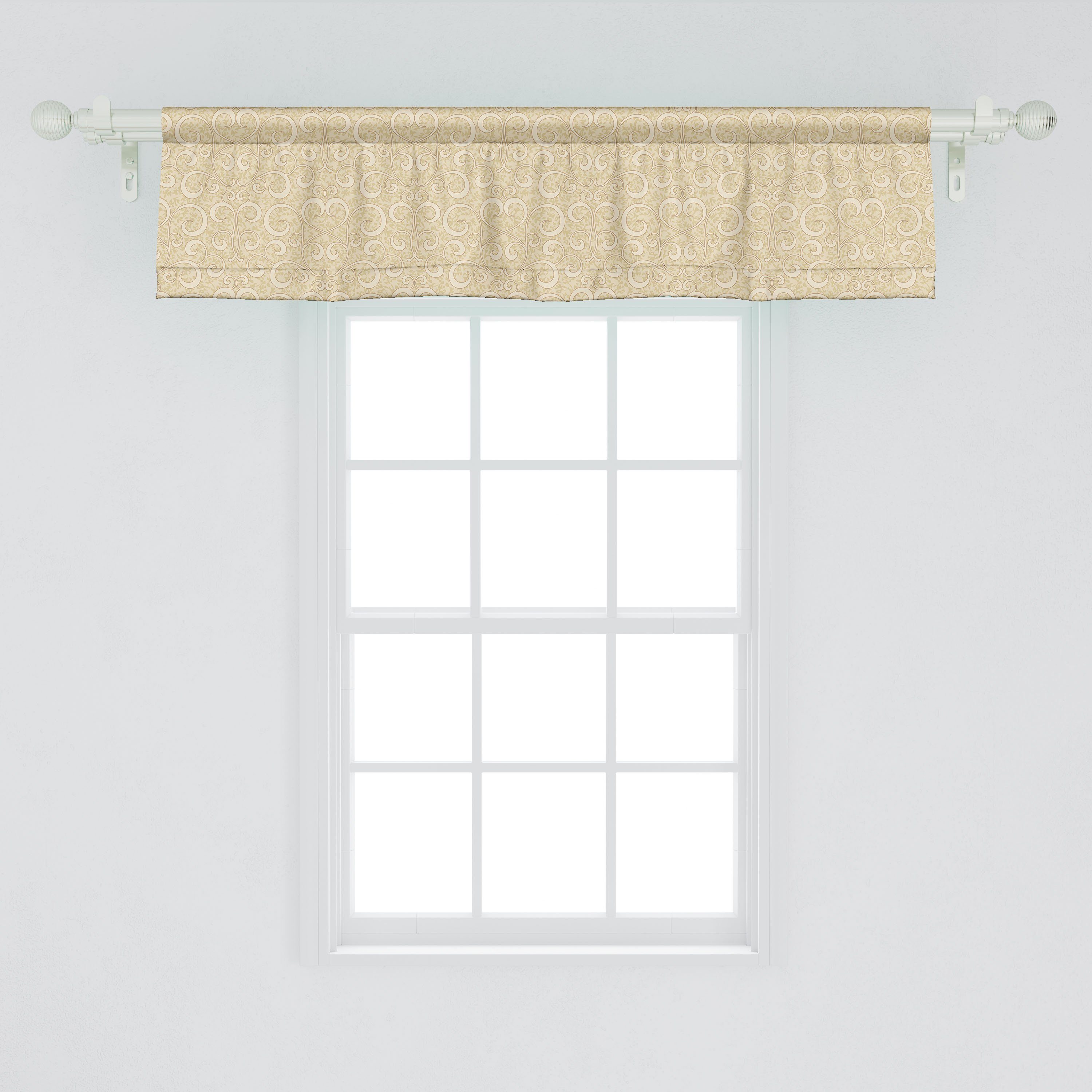 Scheibengardine Vorhang Volant Schlafzimmer Küche Boho mit für Gewirbelte Dekor Stangentasche, Blumenmuster Abakuhaus, Microfaser