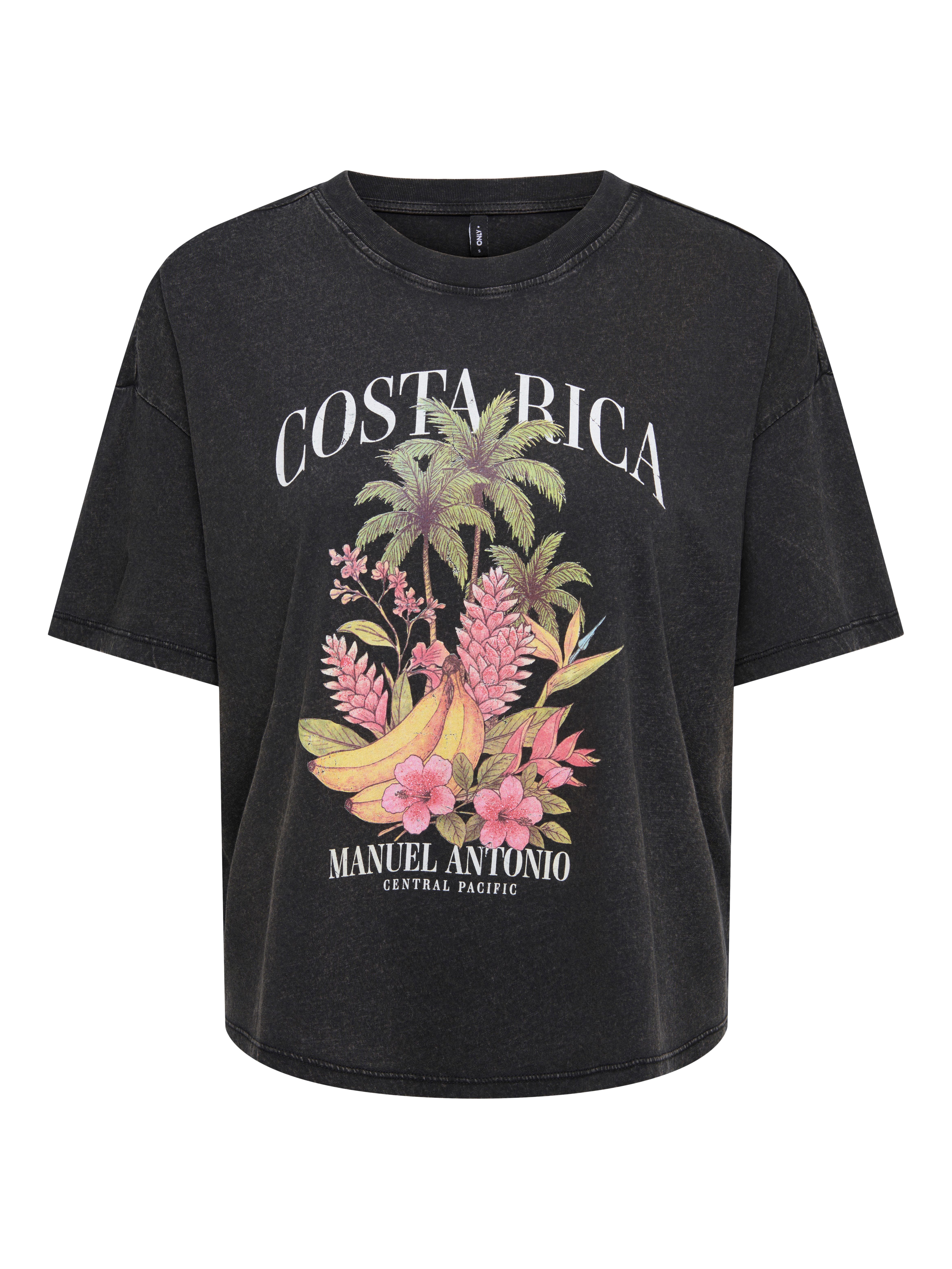 ONLY Kurzarmshirt ONLLUCY BOXY S/S TOP JRS Baumwolle, Rundhals