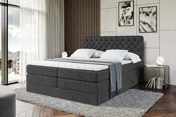 ALTDECOR Boxspringbett BOXI8 KING (Multipocket-Matratze H4 und H3 Matratze Bonellfederung Topper Kopfteil)