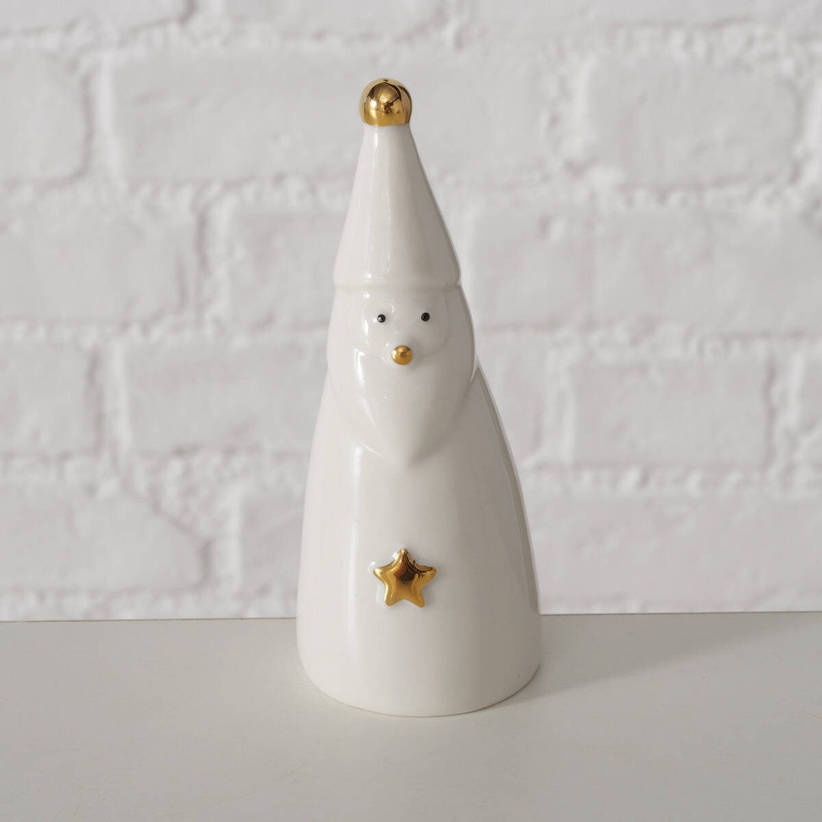 BOLTZE GRUPPE GmbH Weihnachtsfigur Dekofiguren aus Porzellan, weiße Weihnachtsmänner, 2er-Set (Deko-Objekt, Deko-Objekt), Weihnachtsmänner, 2er-Set