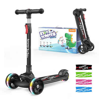 besrey Триколісний скутер Kinder Roller Höhenverstellbarer Faltbarer Trittroller LED, Всі drei Räder mit LED