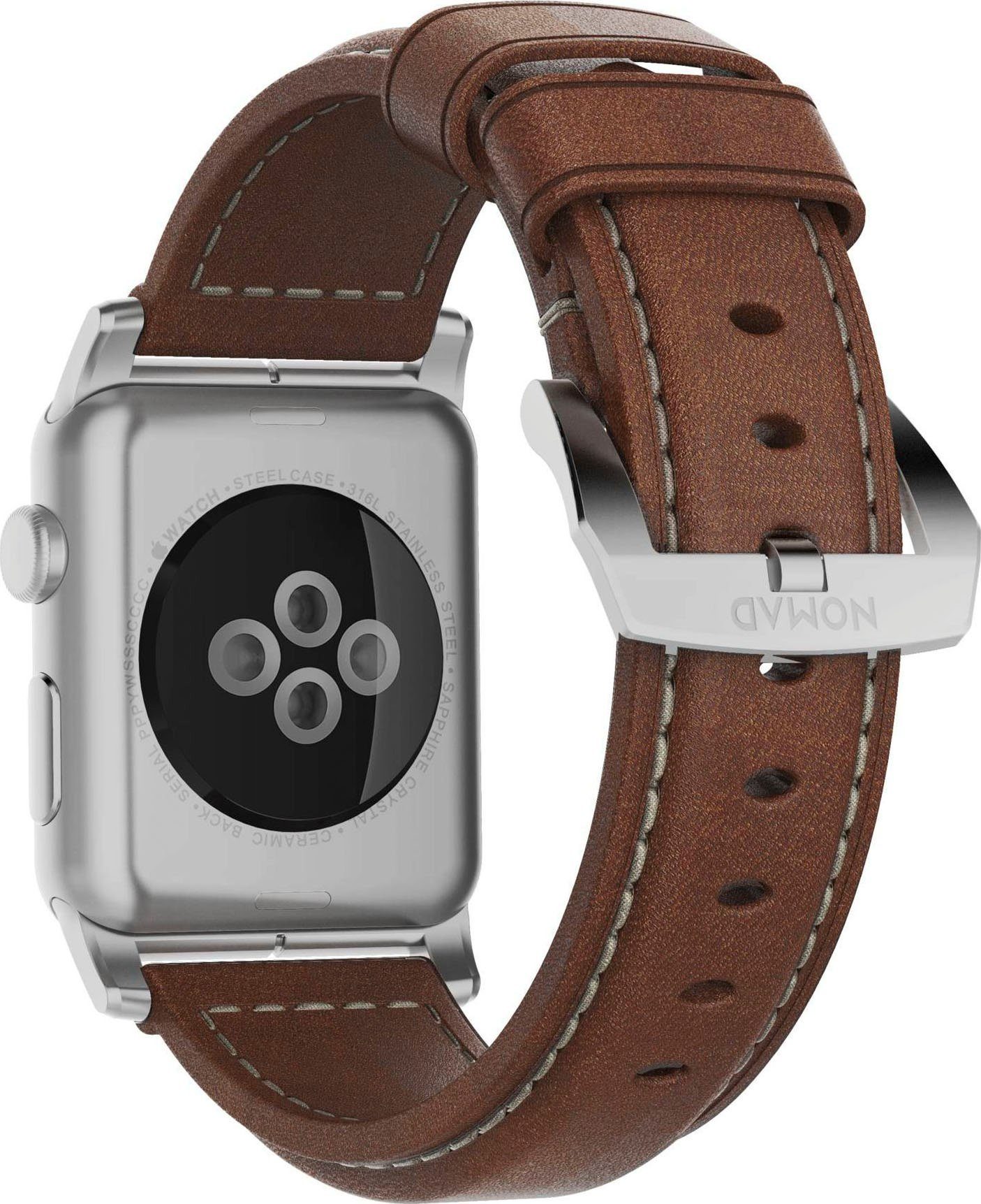 Nomad Smartwatch-Armband Strap Trad. Lthr. Brown Connect. 42/44/45/49mm