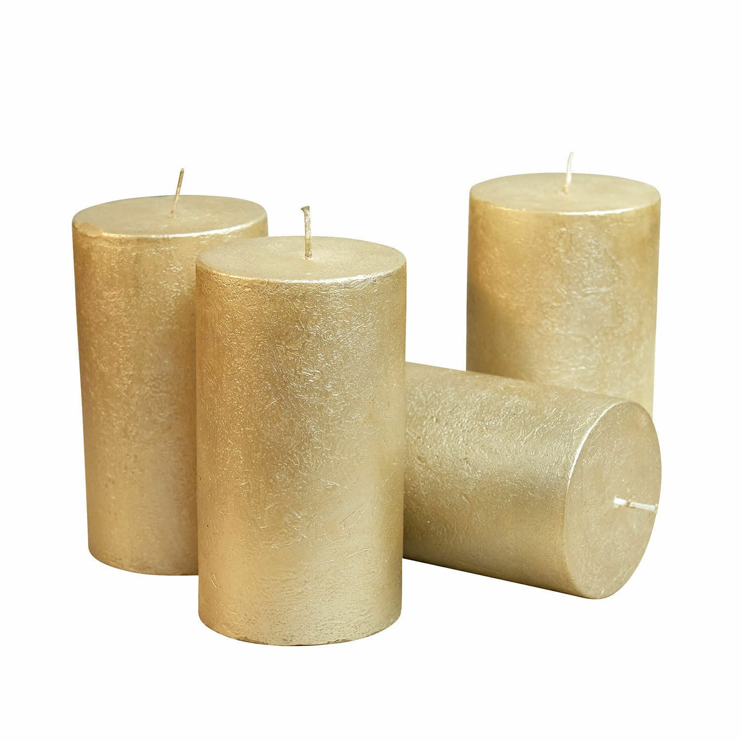 Mirabeau Stumpenkerze Kerze 4er Set Braga gold (4er Set, 4er Set), none
