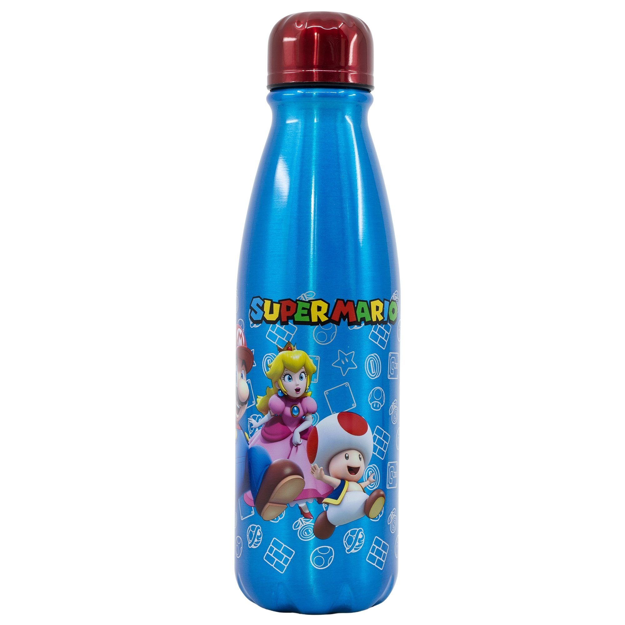 Super Mario Trinkflasche Super Mario Luigi Peach Aluminium Wasserflasche Flasche 600 ml