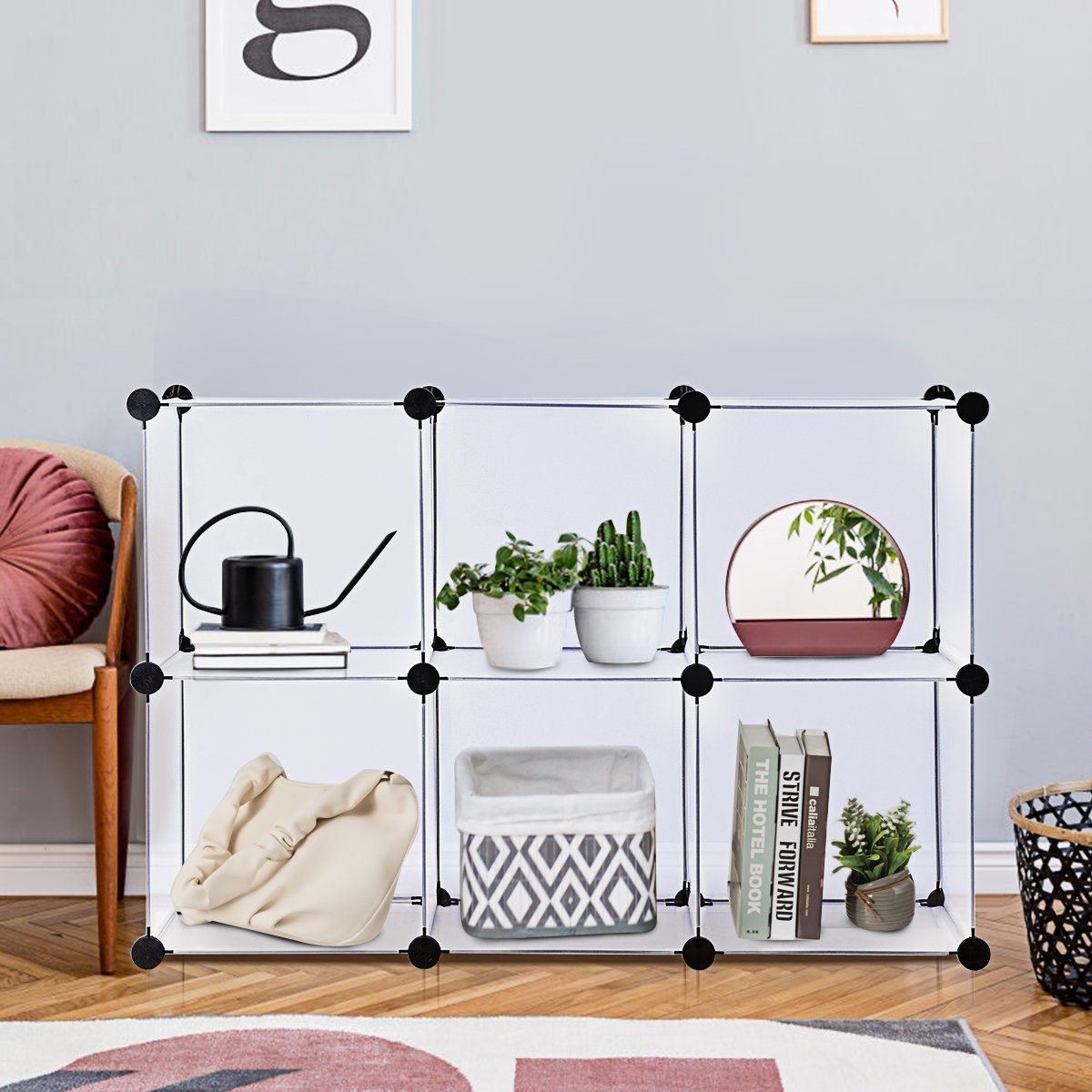 COSTWAY Steckregal, 6 Würfel, DIY Regalsystem, günstig online kaufen