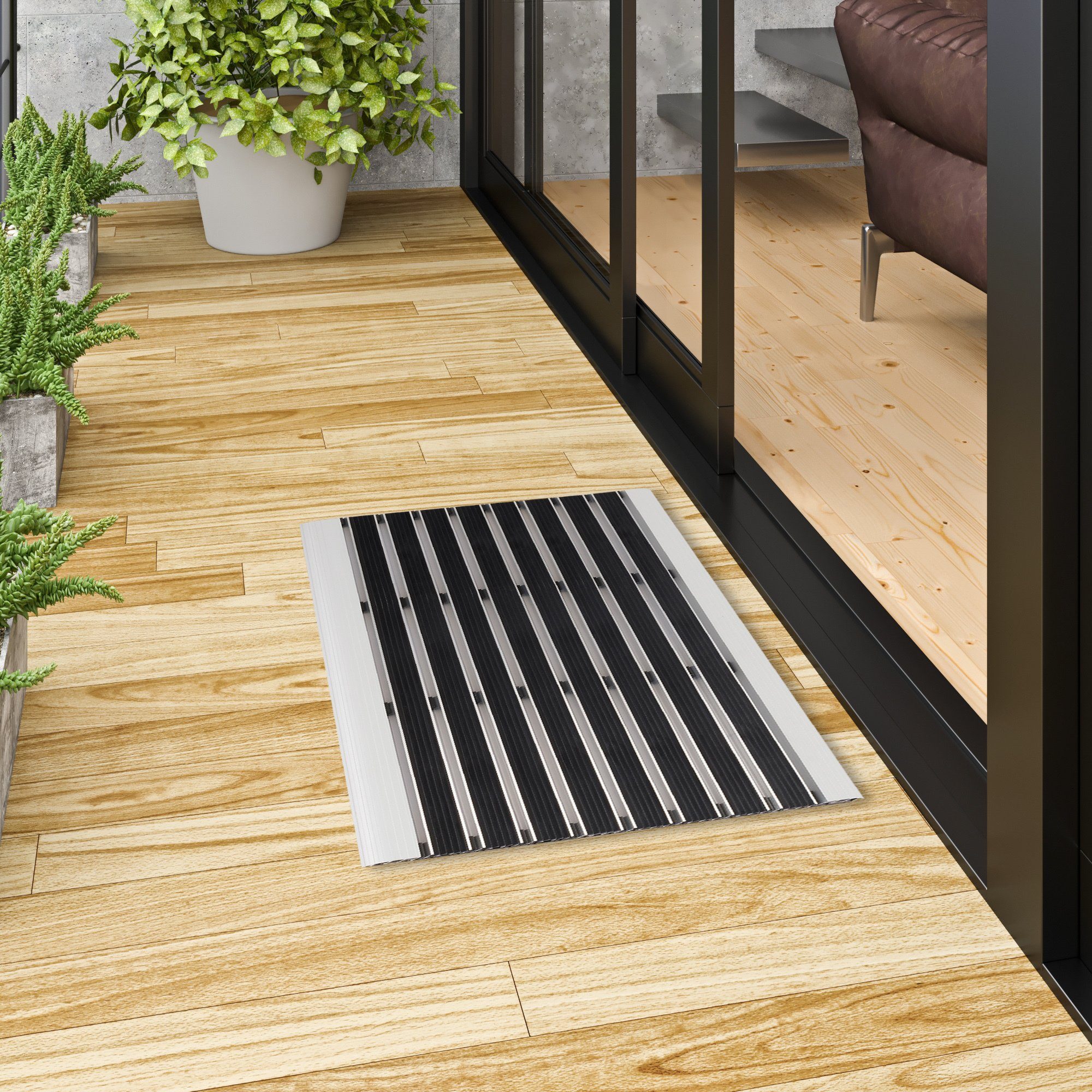 Pergamon Fußmatte Fußmatte Sauberlauf Aluminium Kleeny, Rechteckig, Höhe: 1 günstig online kaufen