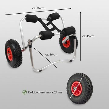 TRUTZHOLM Transportwagen Bootswagen Kanuwagen Kajakwagen Alu faltbar für Kajak SUP Boote 80kg, stabil