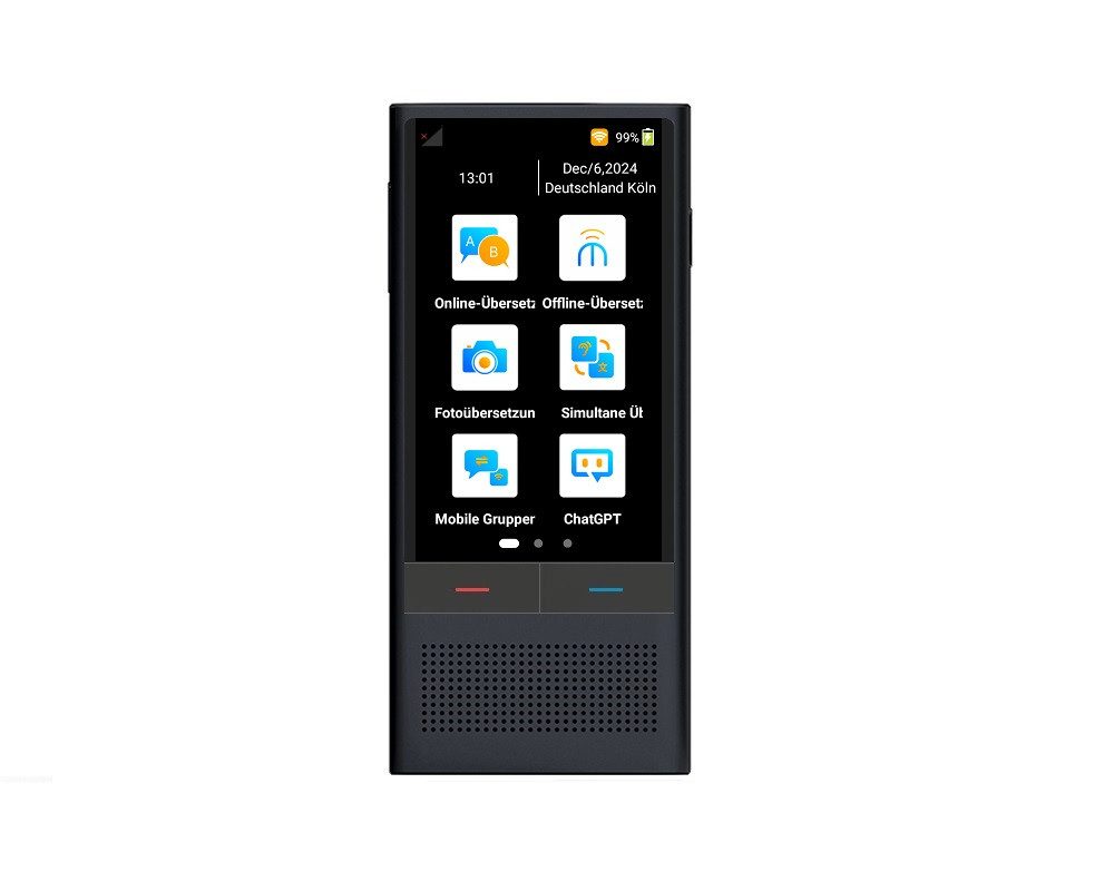 W1 Sprachcomputer W1-Z6 Smart 4G Translator multifunktionaler Sprachübersetzer, 3.5Zoll Display, 142 Sprachen, Übersetzung mit und ohne Netzverbindun