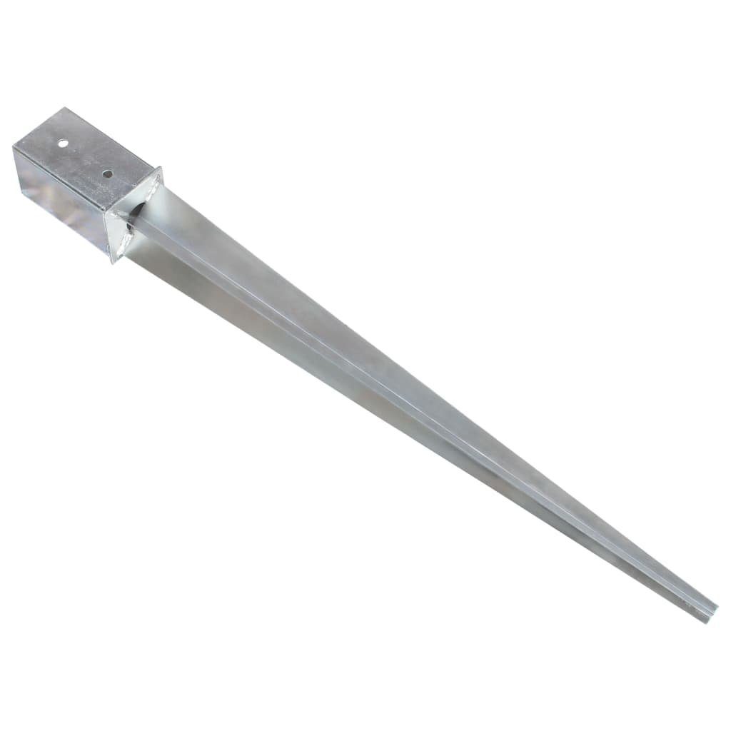 vidaXL Einschlagbodenhülse 8891 Erdspieße 6 Verzinkter Stahl Silbern cm Stk