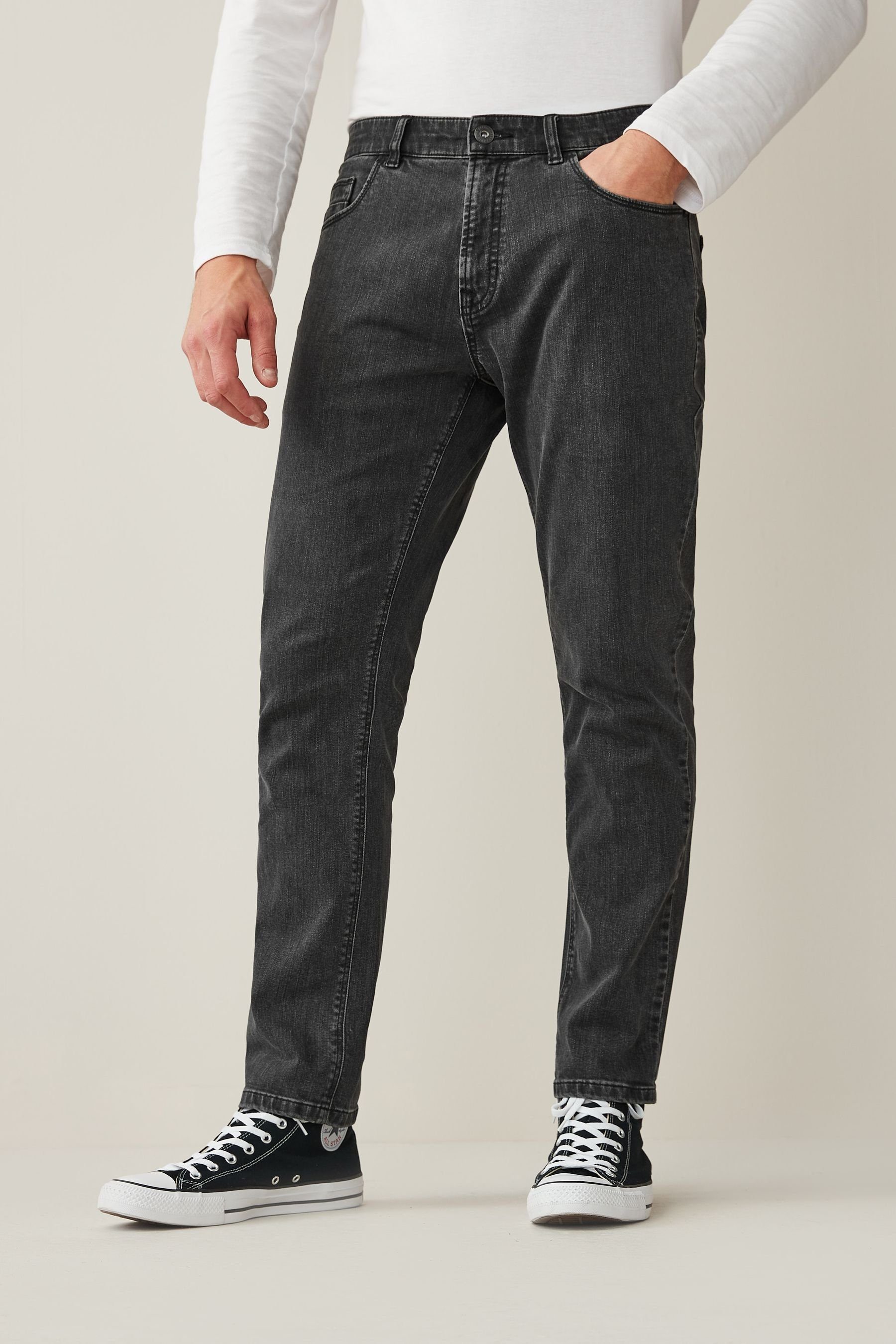 Slim-fit-Jeans (1-tlg) Slim Grey Next Stretch mit Jeans Essential Dark Fit