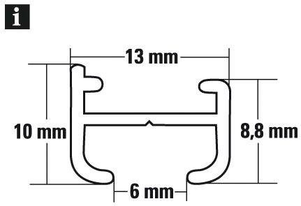 GARDINIA Gardinenschiene Aluminiumschiene, Ø 13 mm, 1-läufig, kürzbar, mit Bohren, Aluminium, 1-läufig – Bild 4 von 5