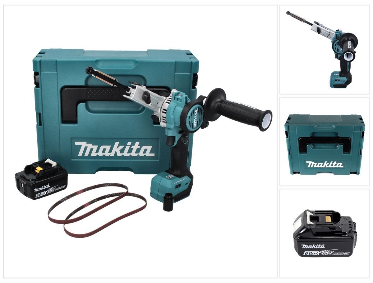 Makita Bandschleifer DBS 180 G1J Akku Bandfeile 18 V 9 x 533 mm Brushless + 1x Akku 6,0 Ah