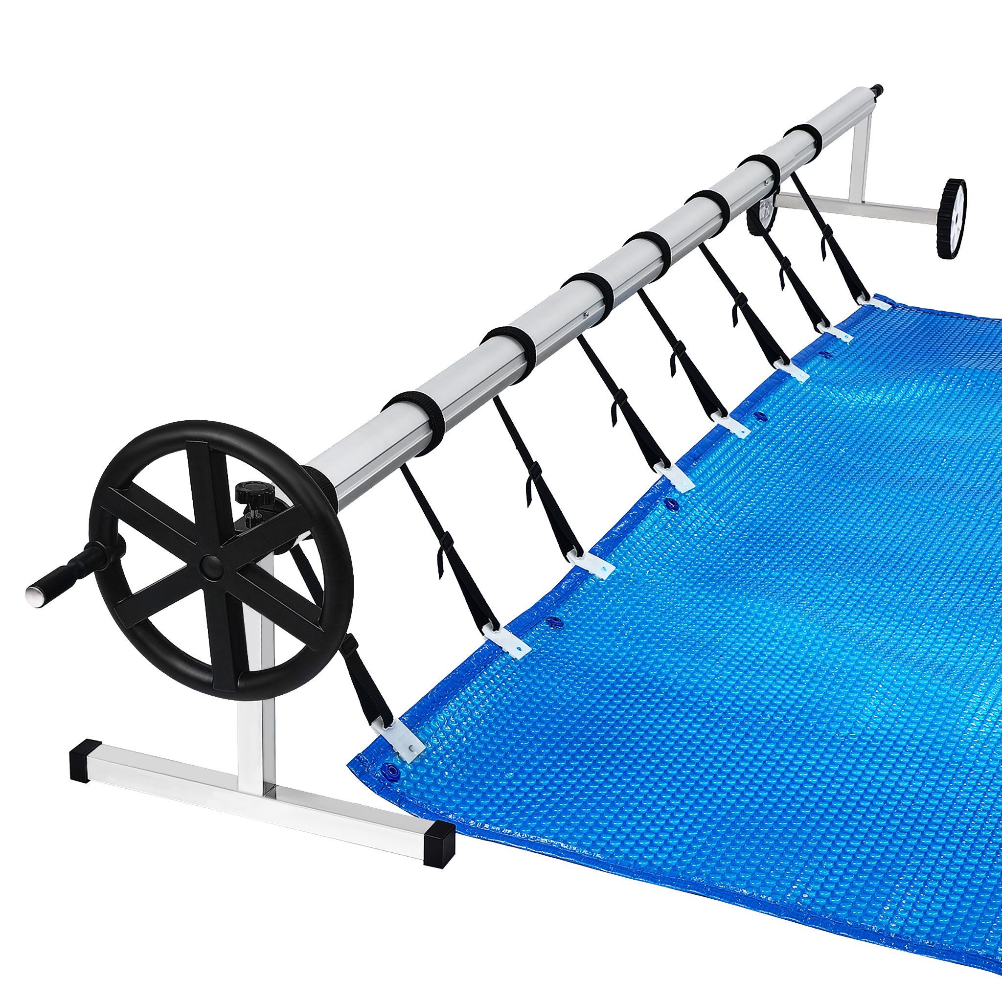 FIVMEN Pool-Abdeckplane Pool Aufroller Aluminium Aufrollsystem 3m - 5,70m Poolaufroller (1-St), inkl. Befestigung & Rollen, für Solar und Pool Planen und Abdeckungen