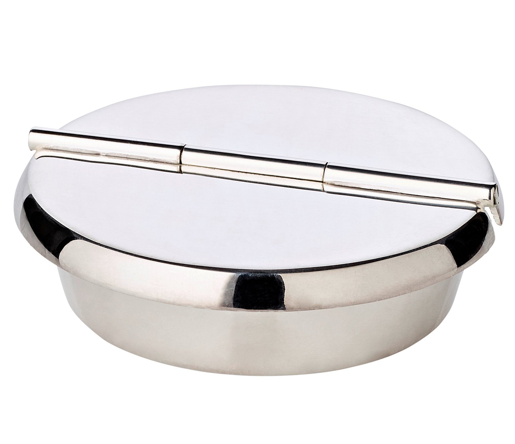 EDZARD Aschenbecher Ashburn, Aschenbecher mit Deckel, Silber-Optik, schwerversilbert, H 2,3 cm, Aschebecher