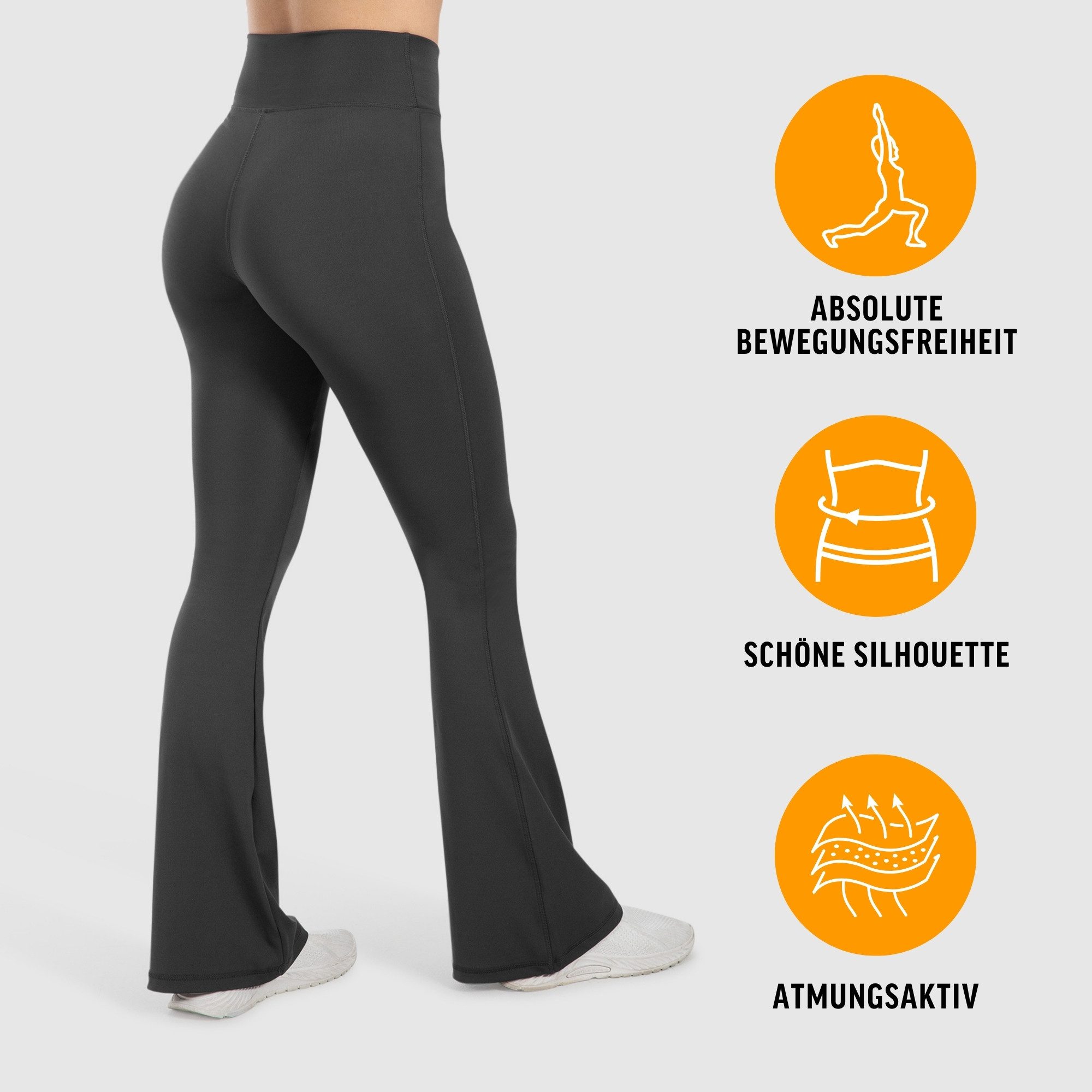 Smilodox Leggings SoftFeel Leonora, Bootcut Yogahose, atmungsaktiv & 4-Wege-Stretch High Waist Freizeithose, weiche Oberfläche, Yoga Pilates Stretching