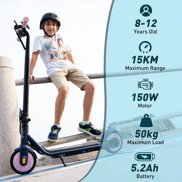 RCB Miniscooter 7" faltbarer Elektroroller für Kinder von 8-12, Reichweite 7-15 km, 150,00 W, 20,00 km/h, Drei Geschwindigkeitsstufen: 10km/h, 15km/h, 20km/h