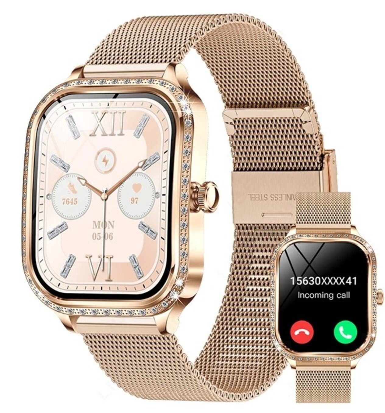 HS Smartwatch Frauen Luxus Smart Uhr Damen Bluetooth Anruf 2025 Smartwatch