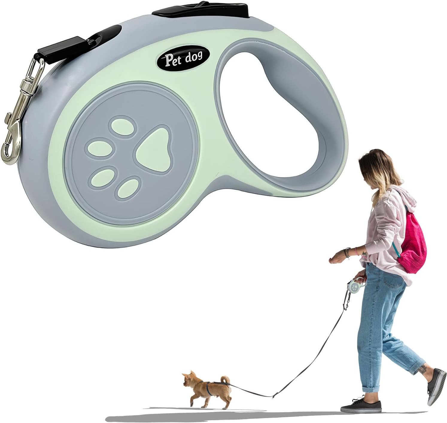 FELIXLEO Hundeleinen-Führungsstange 5m Einziehbare Hundeleine 360° Drehbar Rutschfest Für Alle Hunde., (1-tlg)