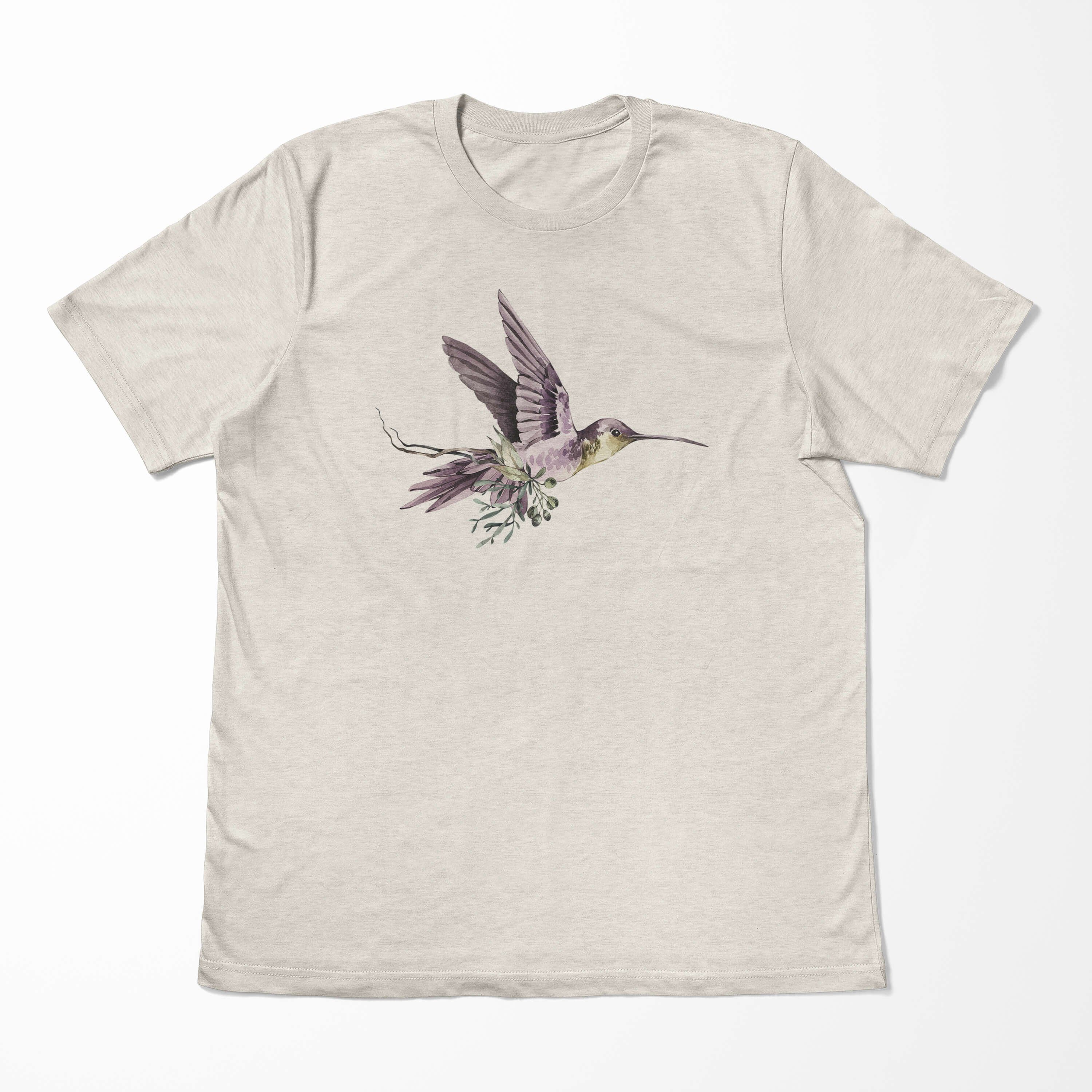 Bio-Baumwolle Motiv T-Shirt Kolibri Art Herren Organic Sinus Farbe Ökomode Aquarell T-Shirt Shirt (1-tlg) Nachhaltig