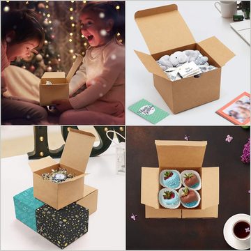 Belle Vous Geschenkbox Braune Geschenkboxen (20 Stück) - 12x12x9 cm, Brown Gift Boxes (20 pcs) - Kraft Paper Boxes 12x12x9 cm