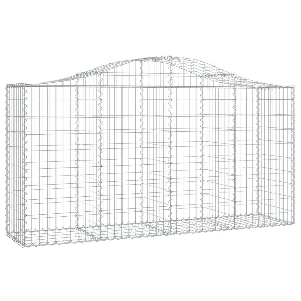 vidaXL Blumentopf Gabione mit Hochbogen 200x50x100/120 cm Verzinktes Eisen (1 St)