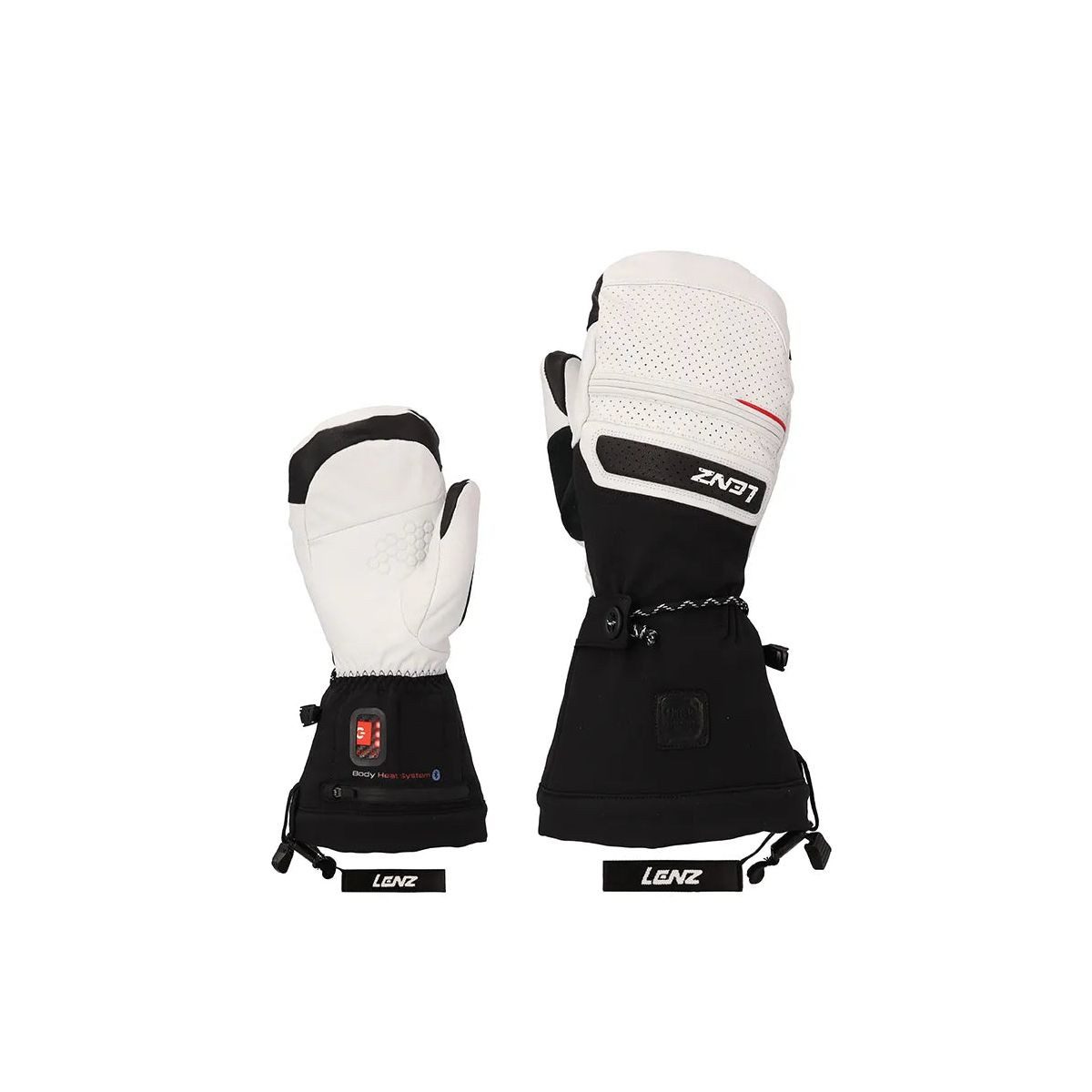 Lenz Skihandschuhe Heat Glove 9.0 Finger Cap Mittens Women Beheizbare Damenfäustlinge für warme Hände bei winterlichen