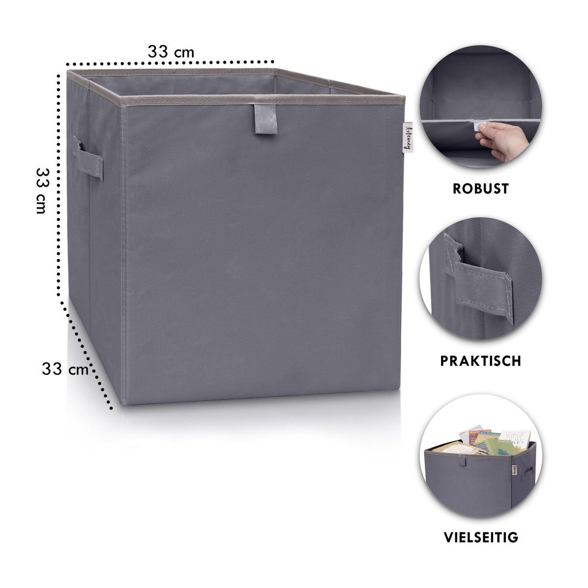 Lifeney Faltbox Aufbewahrungsbox, Dunkelgrau günstig online kaufen