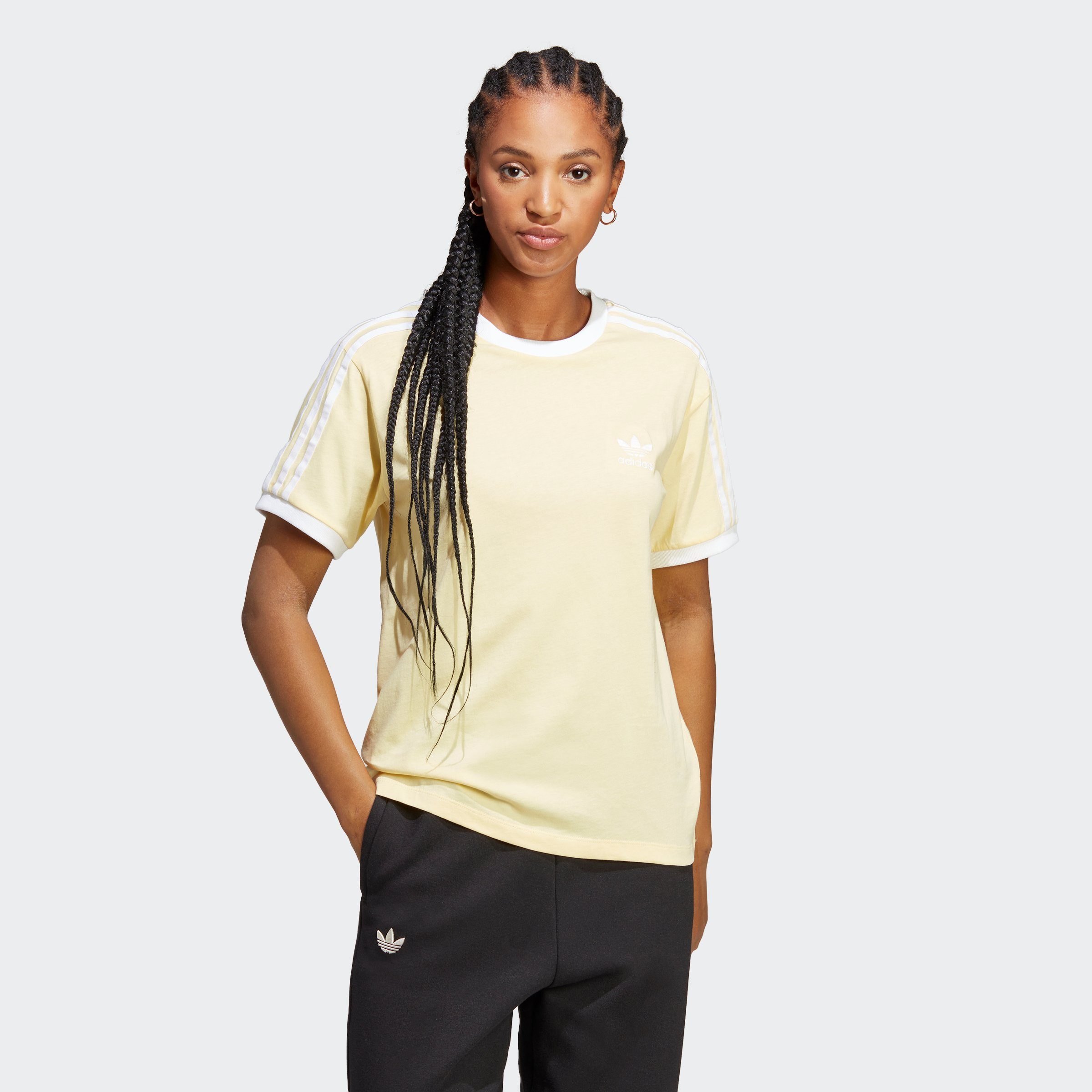 adidas Originals T-Shirt ADICOLOR CLASSICS 3-STREIFEN Almost Yellow | Sport-T-Shirts