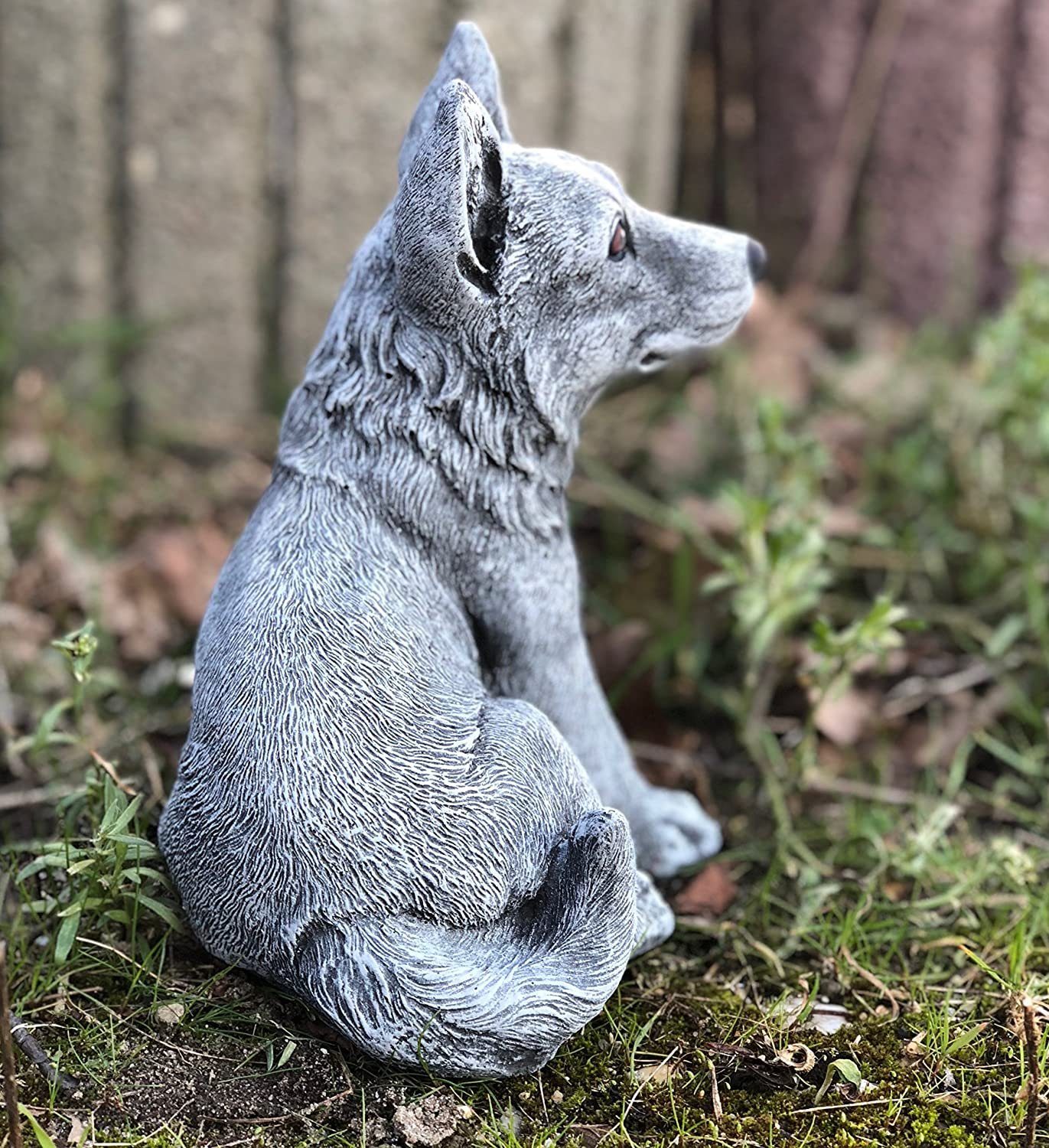 Stone and Style Gartenfigur Frostfeste Steinfigur Hund Schäferhund klein – Bild 3 von 5