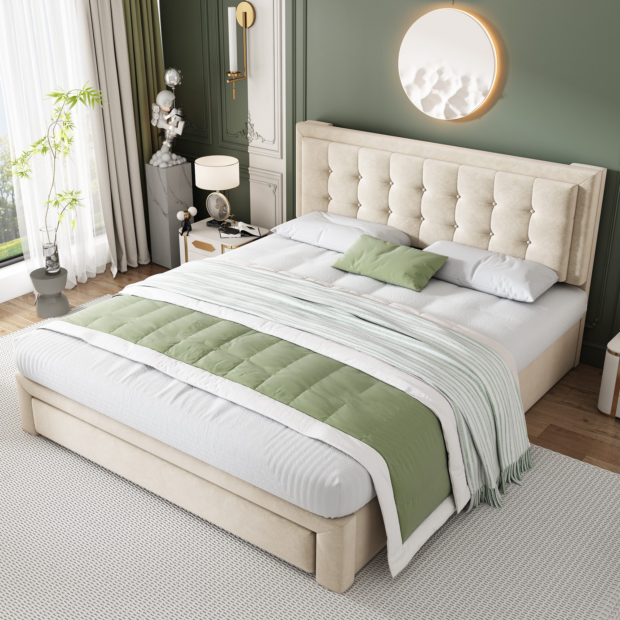 STILVORA Polsterbett 180x200 Doppelbett mit Stauraum&Lattenrost,Bettgestell günstig online kaufen