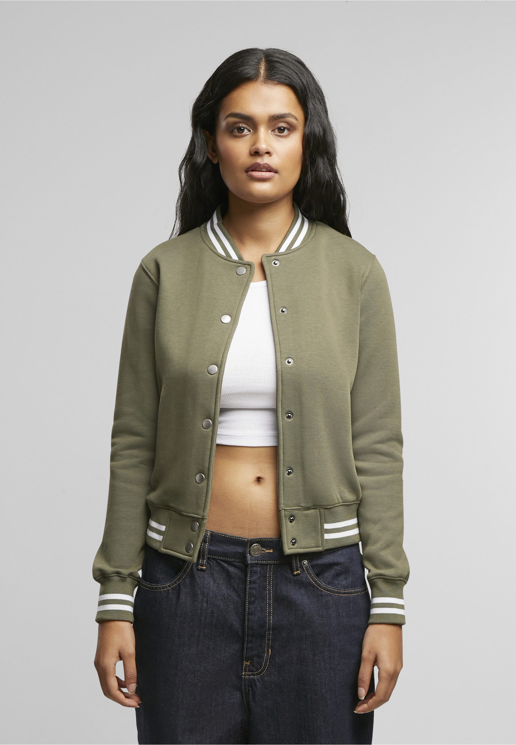 URBAN CLASSICS Funktionsmantel Urban Classics Damen Ladies College Sweat Jacket – Bild 5 von 5