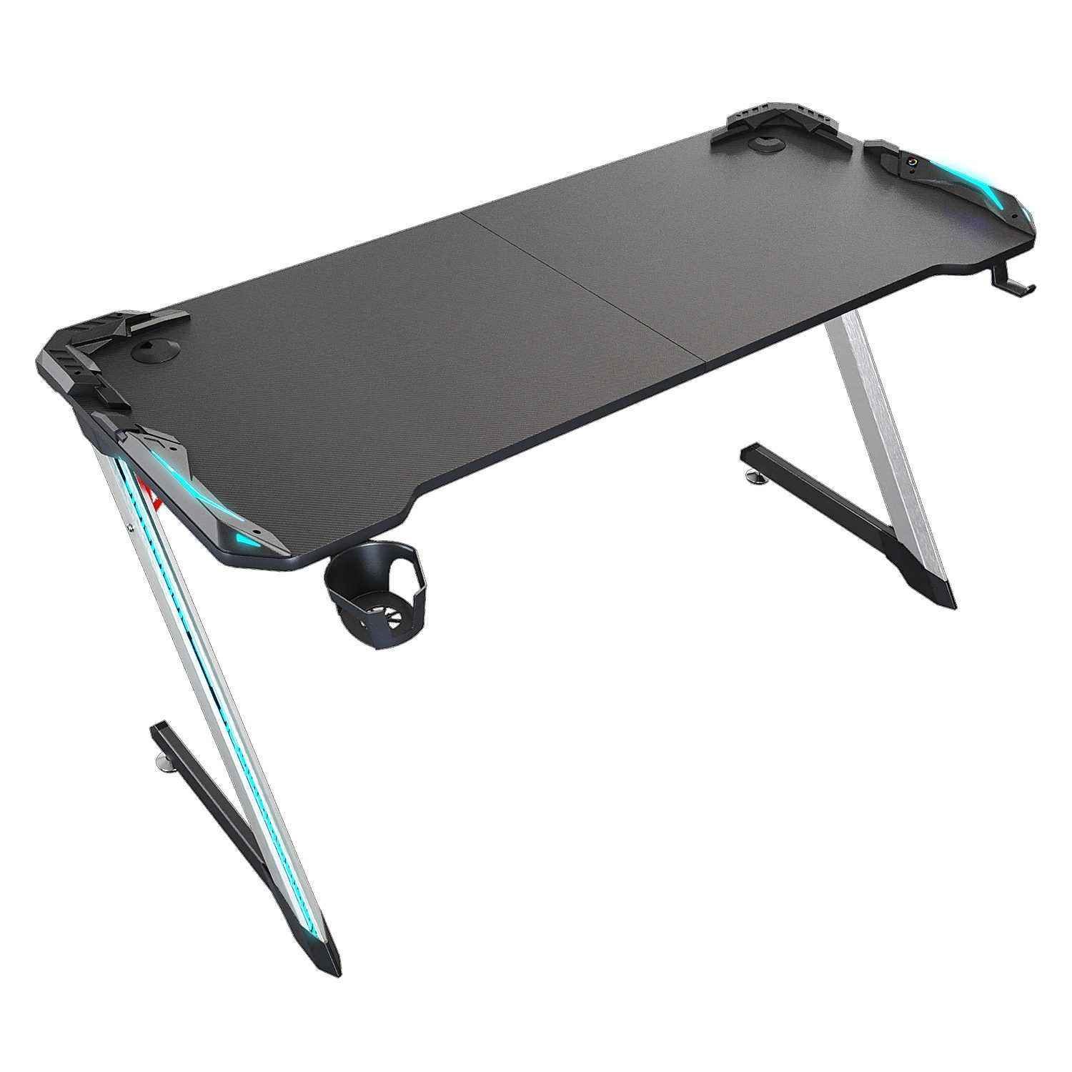 SONNI Gamingtisch RGB Gaming Tisch mit LED Beleuchtung, Breite 120cm/140cm