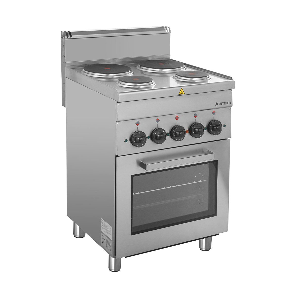 GastroHero Dönergrill Elektroherd 4 Kochfelder mit Backofen Grill 12,5 kW